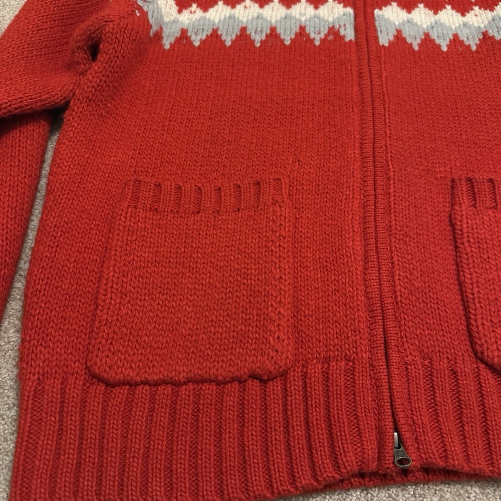 Alpine Design Zip Cardigan Mens Large Red Mountain Peak Wool Blend Sweater NEW - Picture 12 of 15